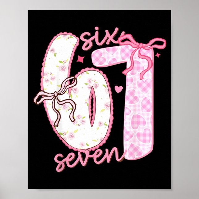 Poster Valentine 6 7 Funny Six Seven 67 Happy Valentines  (Devant)