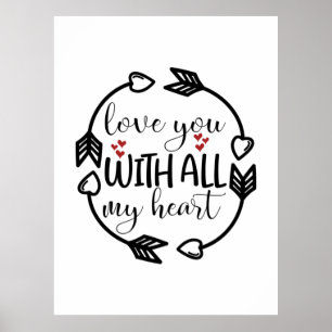 Poster Valentine Art Vous Aimez Avec Tout Mon Coeur