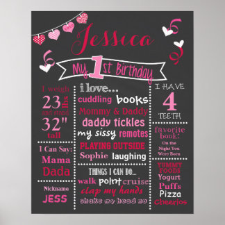 Poster Valentine Confetti Birthday Chalkboard