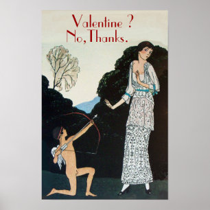 POSTER VALENTINE ? NON, MERCI / RETRO ANTI SAINT-VALENTIN