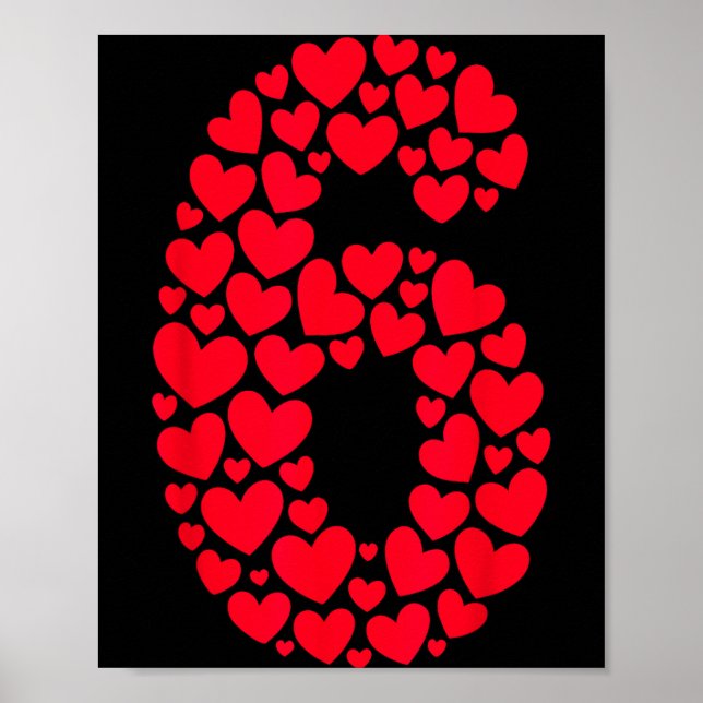 Poster Valentine’s Day 67 Filled With Heart Funny Six Sev (Devant)