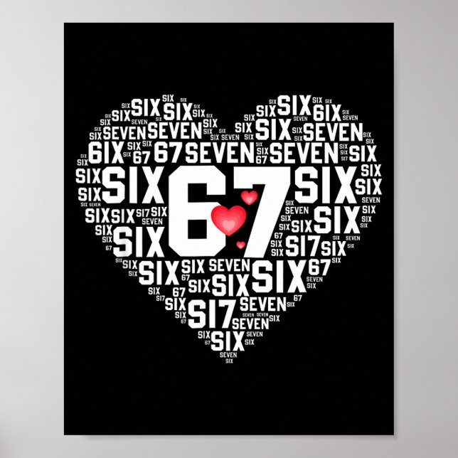 Poster Valentine’s Day Funny 67 Meme Six Seven 6 7 Valent (Devant)