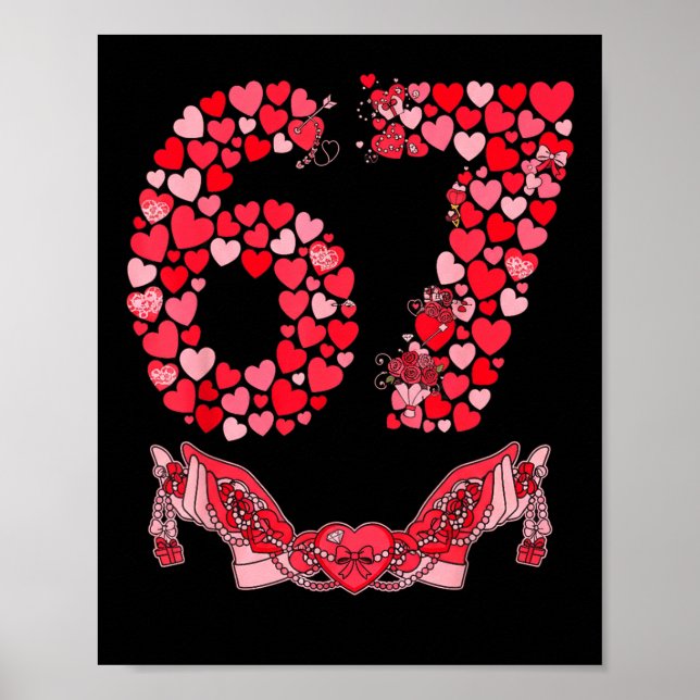 Poster Valentine’s Day Six Seven 67 Funny Meme 6 7 Valent (Devant)