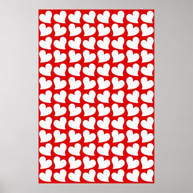 POSTER VALENTINES COEURS ROUGE ET BLANC VALENTINE (Devant)