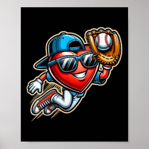 Poster Valentines Day Baseball Garçons Enfants Amusants