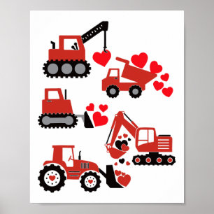 Poster Valentines Day Boys Enfants Toddler Construction T
