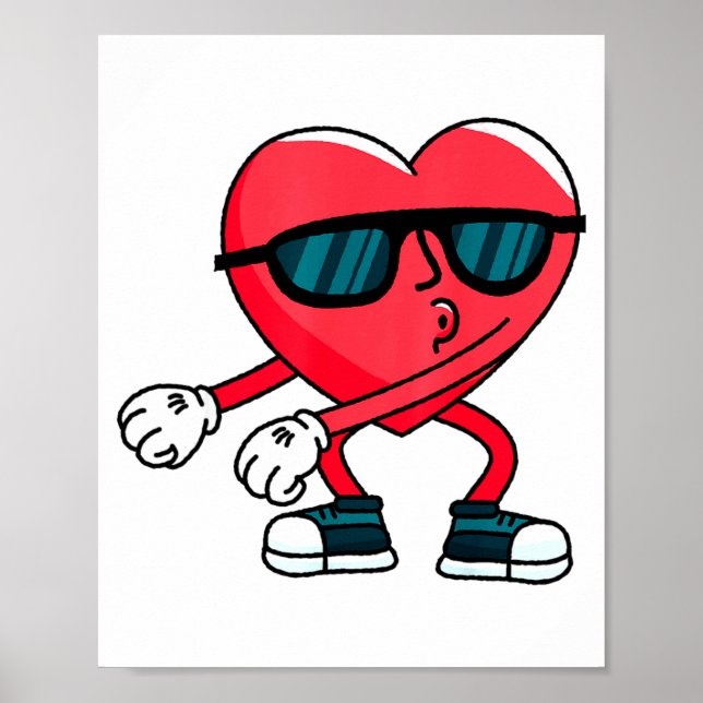 Poster Valentines Day Dancing Heart  (Devant)
