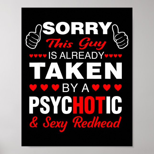 Poster Valentine's Day Redhead Sorry This Guy Is Taken Y  (Devant)