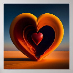 Poster Valentines Jour Coeur brillant brillant P personna