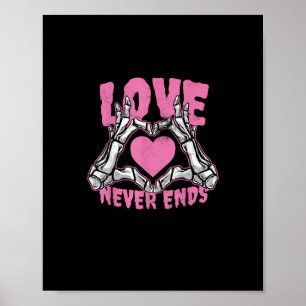 Poster Valentines Jour Coeur Squelette Mains Coeur