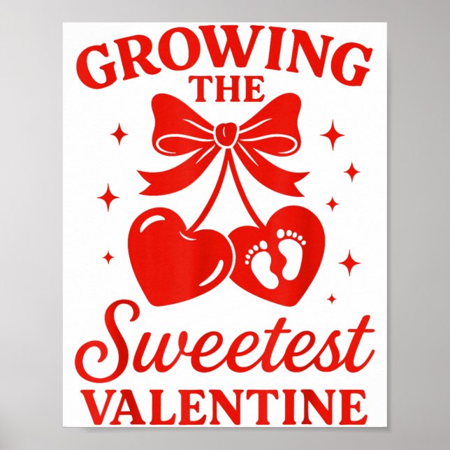 Poster Valentines Pregnancy Announcement Growing Sweetest (Devant)