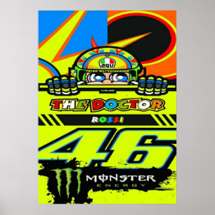 Poster valentino rossi, légende moto gp, le docteur 46,