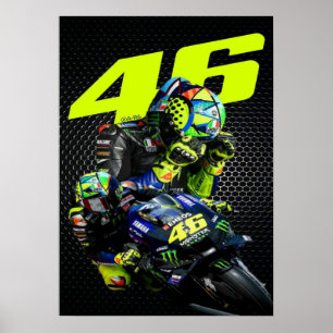 Poster valentino rossi, légende moto gp, le docteur 46,