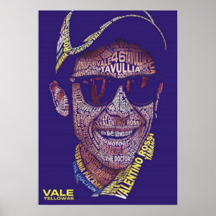 Poster valentino rossi, légende moto gp, le docteur 46,