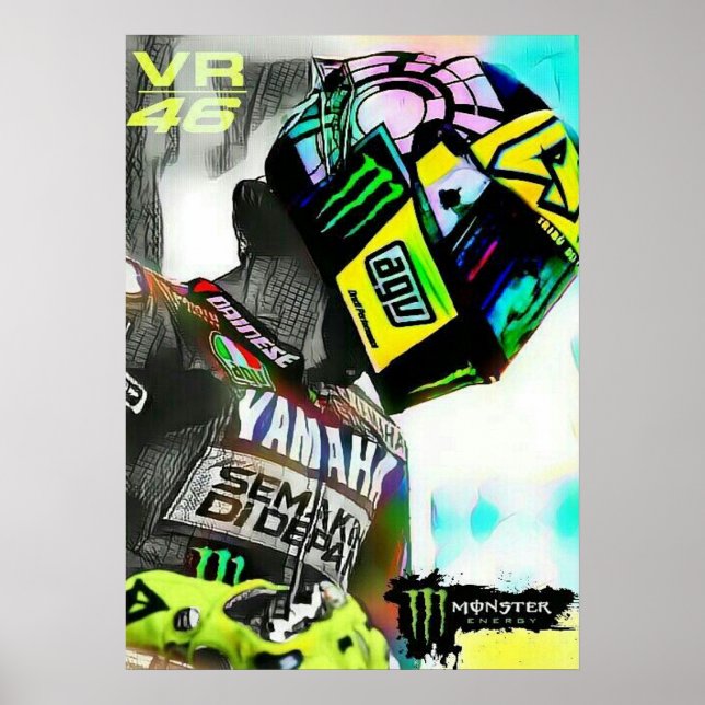 Poster valentino rossi, moto gp legend,    the doctor 46, (Devant)