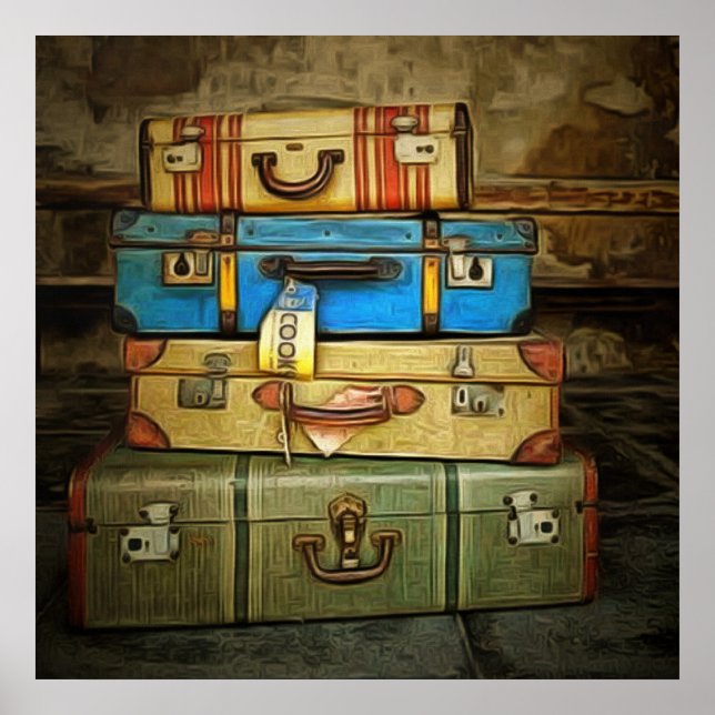 Poster Valises vintages (Devant)