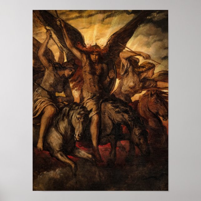 Poster Valkyries, 1871 par Elisabeth Jerichau-Baumann (Devant)