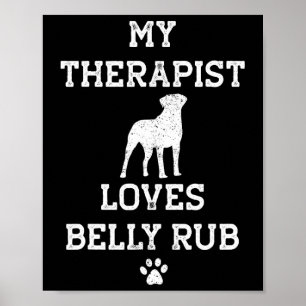 Poster Vallée Bulldog Mon Thérapeute Aime Le Ventre Rub