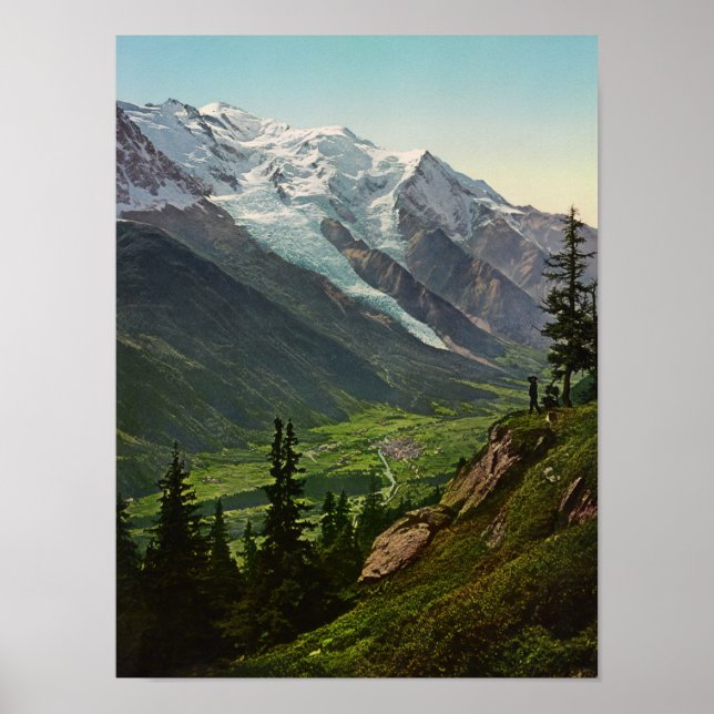 Poster Vallée de Chamonix - Montblanc et La Flegere (Devant)