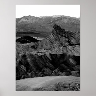 Poster Vallée de la mort Zabriskie Point Black White Phot