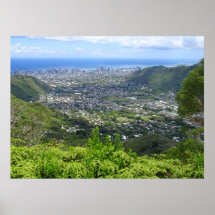 Poster Vallée de Manoa vers Waikiki