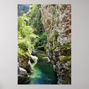 Poster vallée de Val Taleggio gorge de rivière de montagn