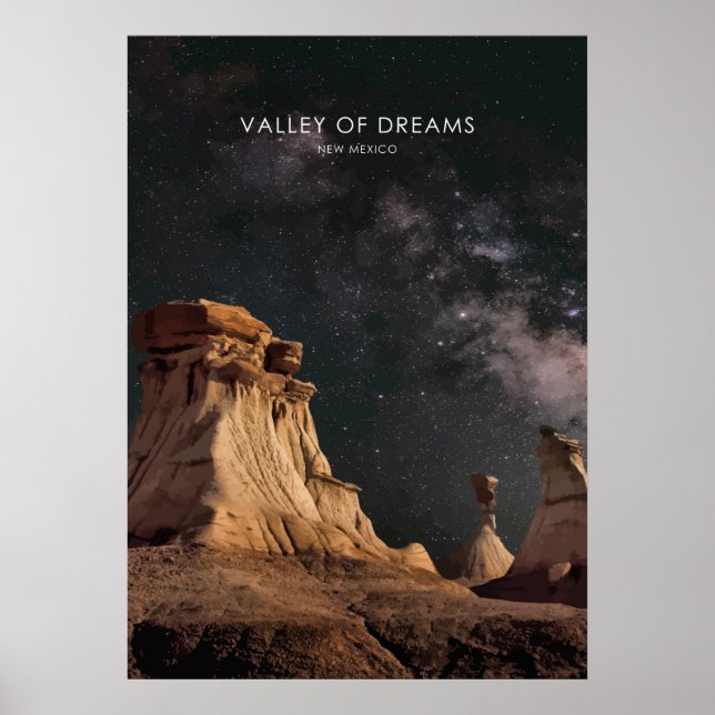 Poster Vallée des rêves, Nouveau-Mexique Illustration de  (Devant)