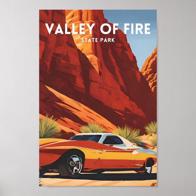 Poster Vallée du feu Parc d'état Voyage (Devant)