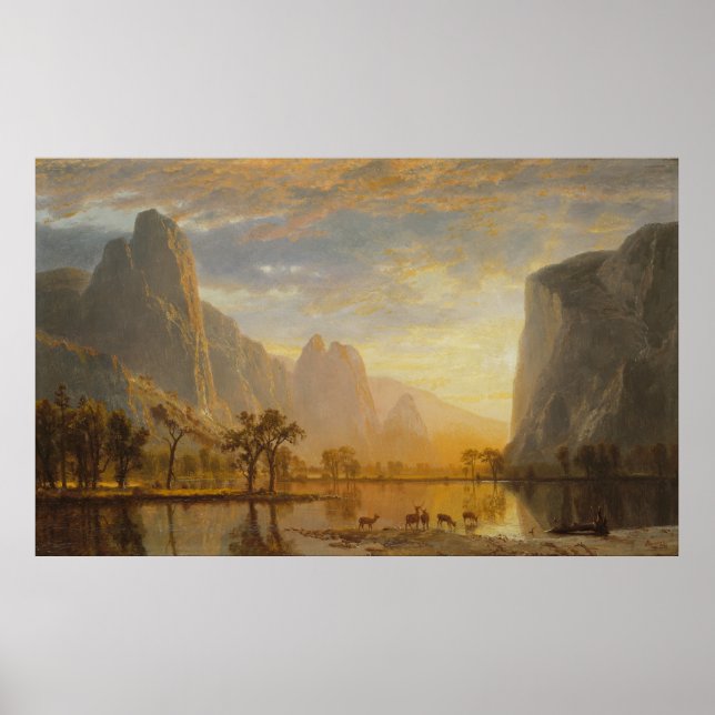 Poster Vallée du Yosemite [1864] par Albert Bierstadt (Devant)