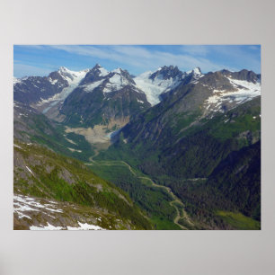 Poster Vallée sculptée par les glaciers de l'Alaska