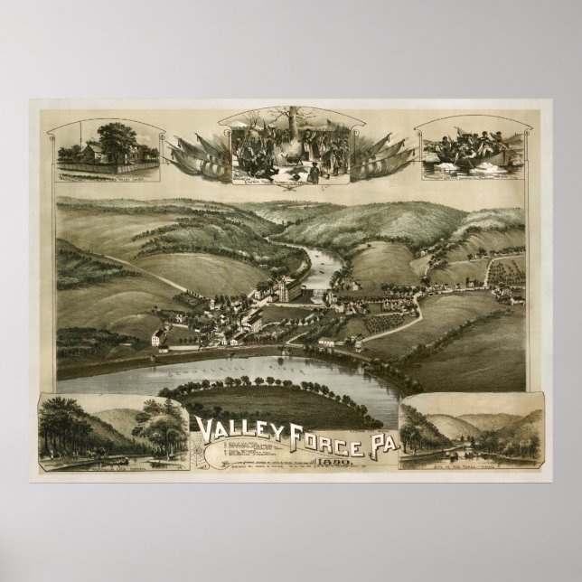 Poster Valley Forge Pa. 1890 (Devant)