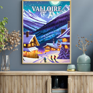 Poster Valloire : Toile Alpestre, Éclats d'Hiver en Harmo