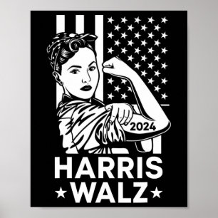 Poster Valse 2024 Drapeau américain Kamala Harris Tim Wal