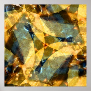 Poster Valse en verre de mer en bleu et or