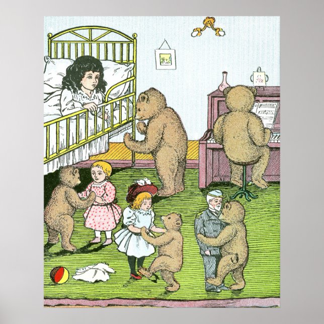 Poster Valse nounours avec poupées (Devant)