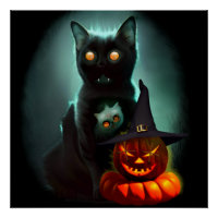 Vampire Chat et Assistant Citrouille Halloween Sur