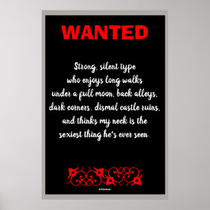 Poster Vampire Recherché Funny Gothique Art Imprimer