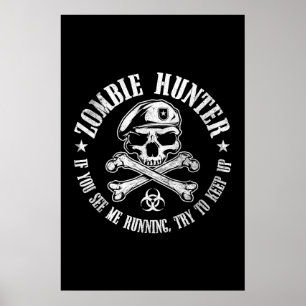 Poster vampires de chasseur de zombi vivant complètement
