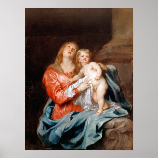 Poster Van Dyck - La Vierge et l'enfant (Devant)