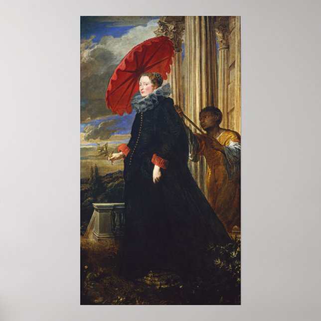 Poster Van Dyck - Marchesa Elena Grimaldi Cattaneo Avec . (Devant)