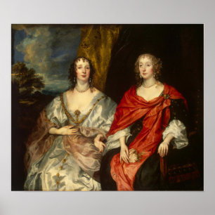 Poster Van Dyck - Portrait De Deux Dames
