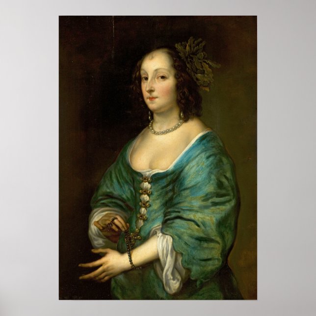 Poster Van Dyck - Portrait de la femme de Mary Ruthven (Devant)