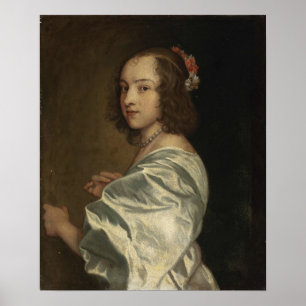 Poster Van Dyck - Portrait de Margaret Lemon en cercle