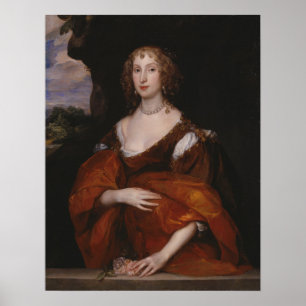 Poster Van Dyck - Portrait De Mary Hill Lady Killigrew