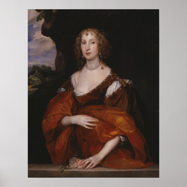 Poster Van Dyck - Portrait De Mary Hill Lady Killigrew (Devant)