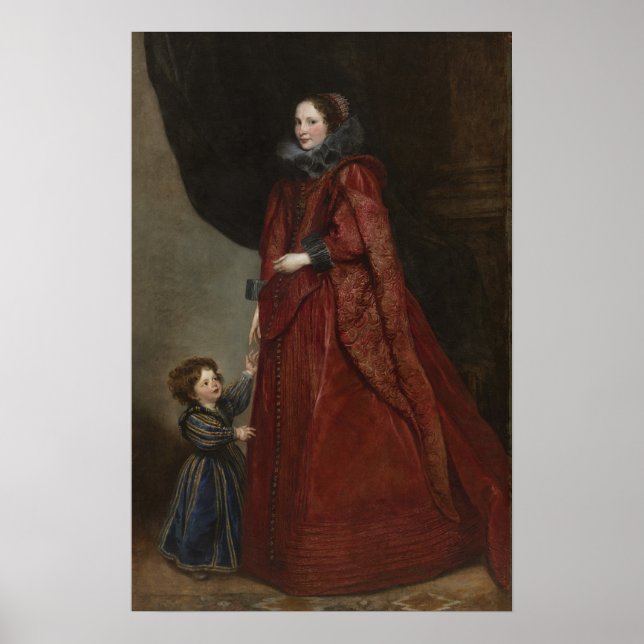 Poster Van Dyck - Portrait D'Une Femme Et D'Un Enfant (Devant)
