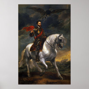 Poster Van Dyck - Portrait Équestre De L'Empereur Charles