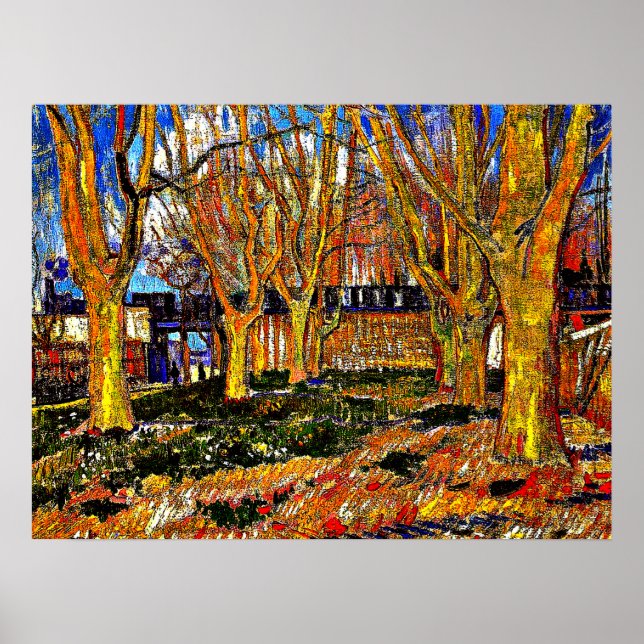 Poster Van Gogh - Allée de platanes (Devant)