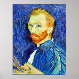 Poster Van Gogh - Autoportrait, 1889 (pinceaux et chevale