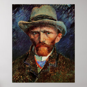 Poster Van Gogh; Autoportrait au chapeau de feutre gris